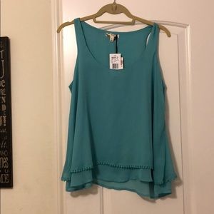Mint flowy tank top